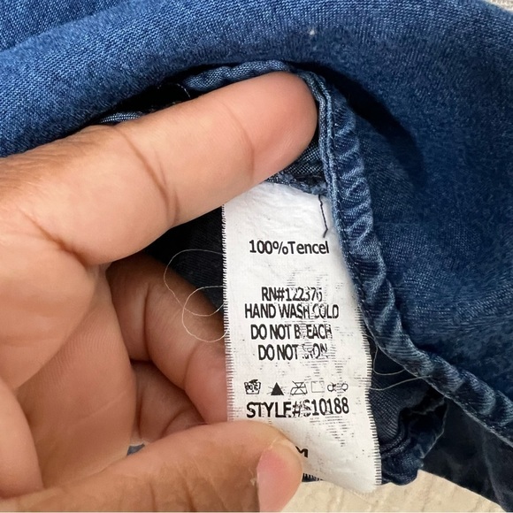 Mustard Seed tencel Denim Crossback Tank top size M chambray - Picture 5 of 5